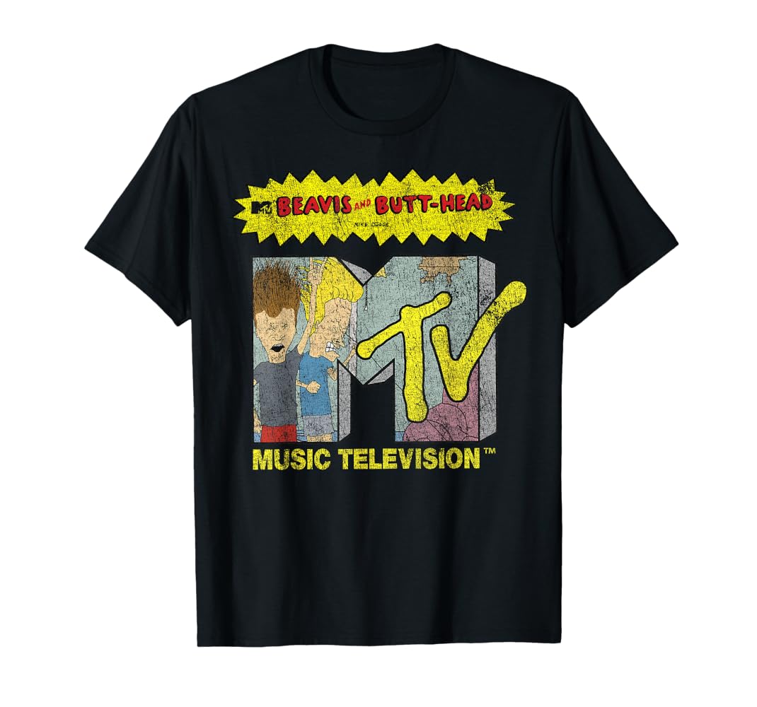 Amazon.com: Beavis and Butt-Head Distressed MTV Logo T-Shirt